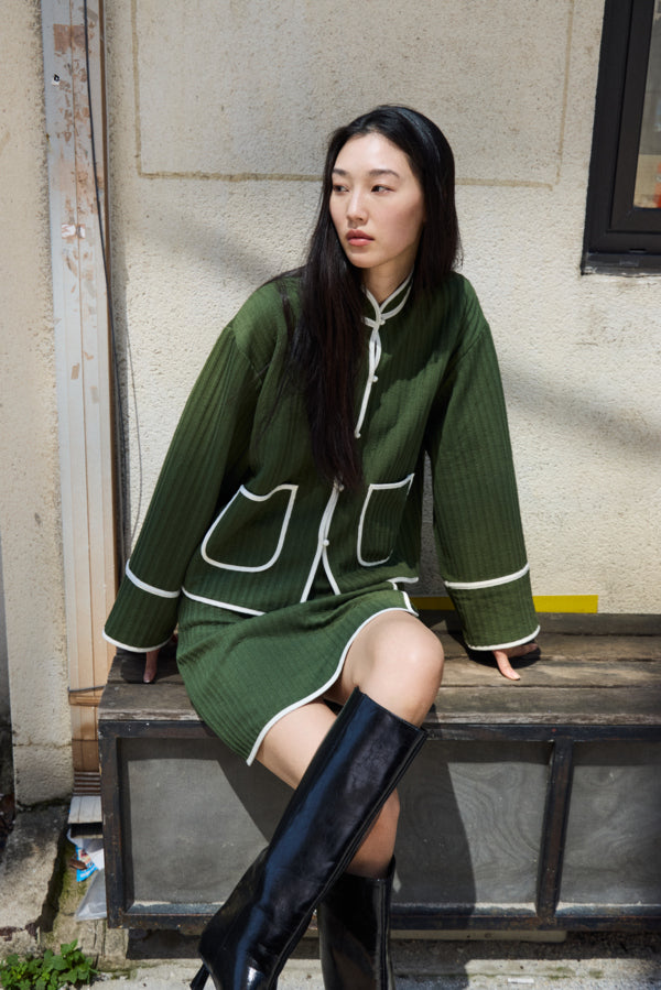 Kate Quilted Skirt Rifle Green Ichi
