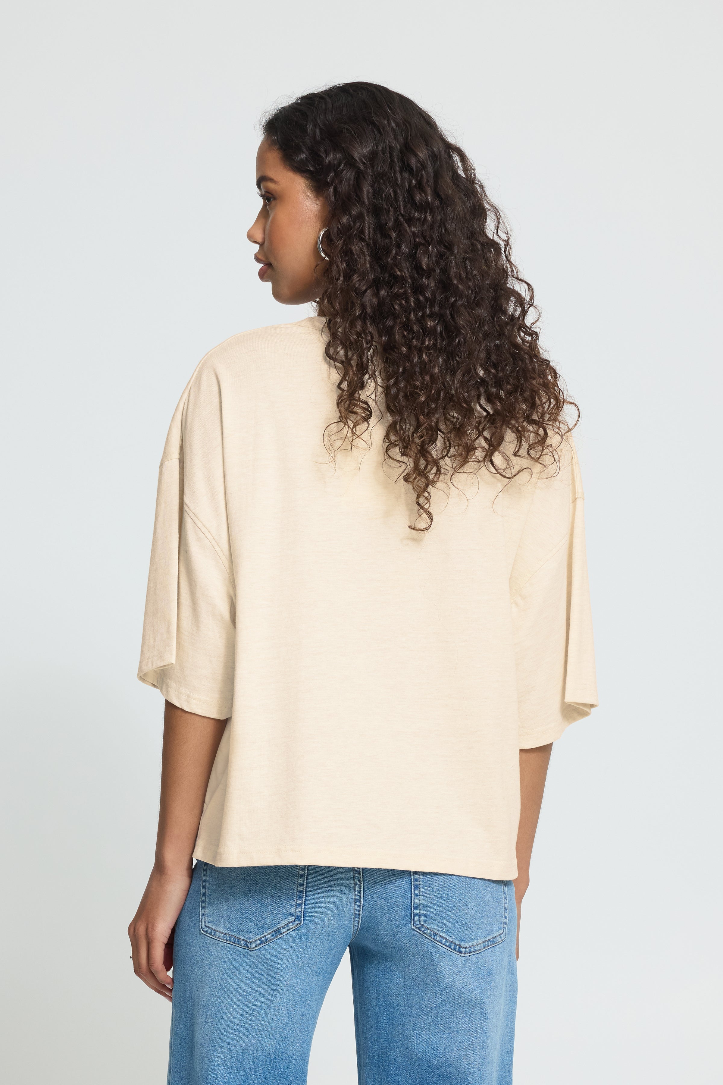 T-Shirt Palmer XL Loose Crème Mélange Ichi