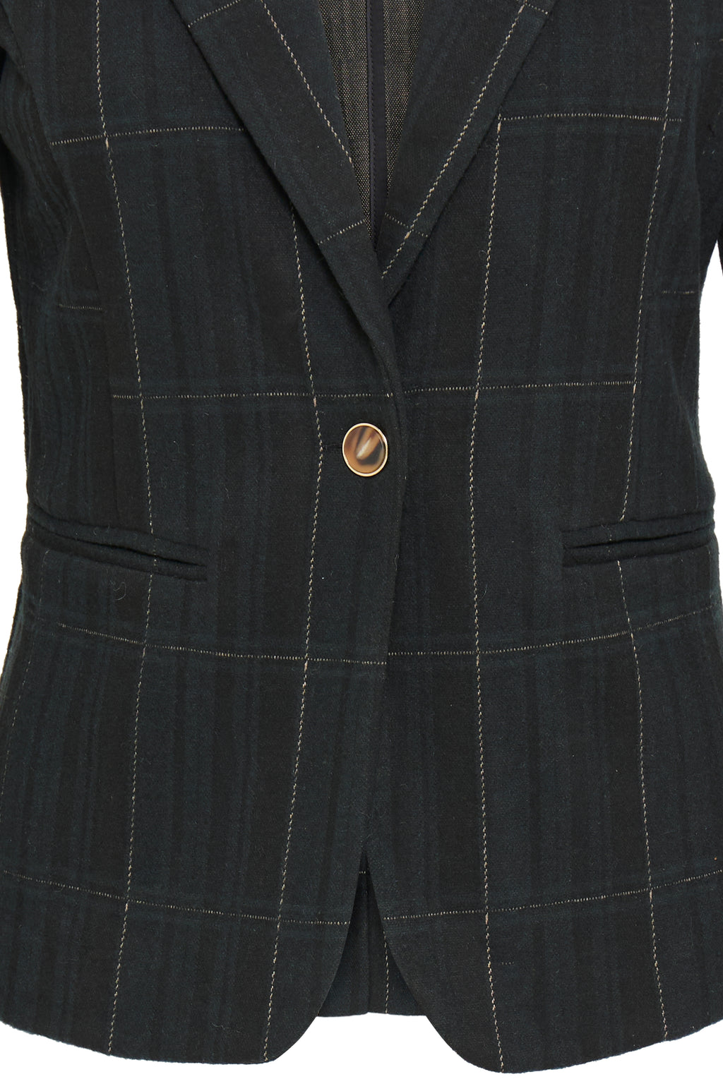 Ichi Kate Woolley Black/Green Checked Jacket