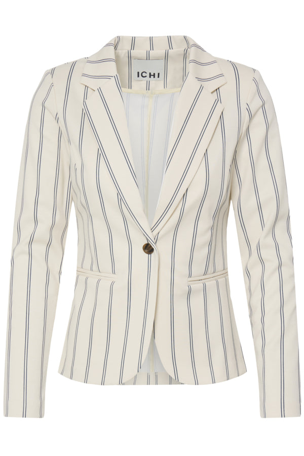 Kate Printed Blazer Beige & Navy Ichi