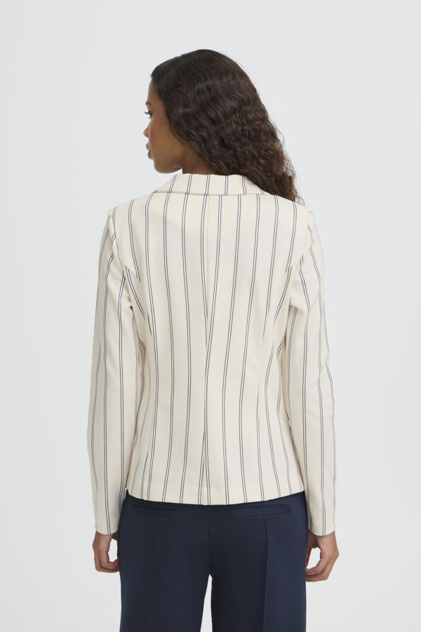 Kate Printed Blazer Beige & Navy Ichi