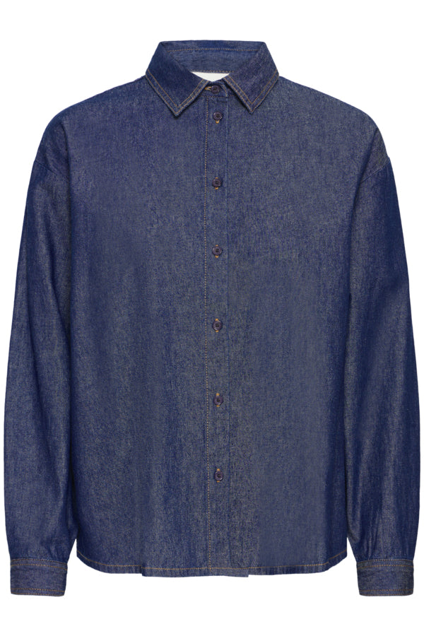 Ichi Dark Denim Archer Shirt