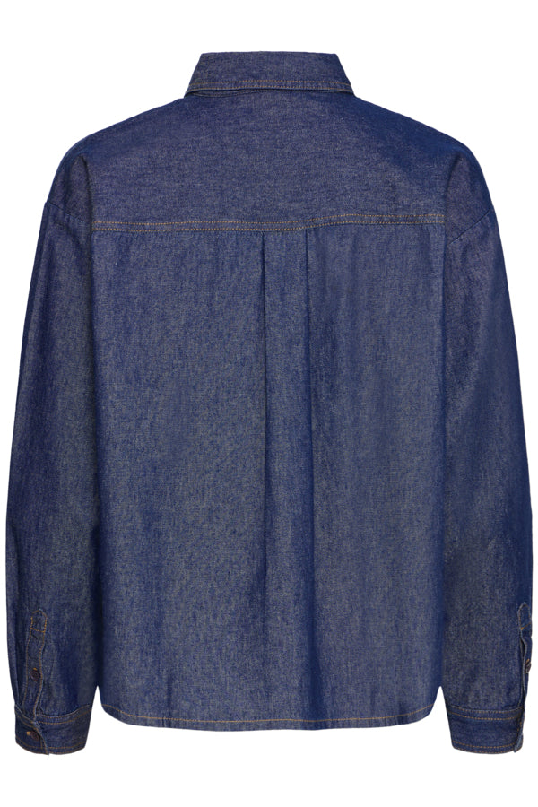 Ichi Dark Denim Archer Shirt