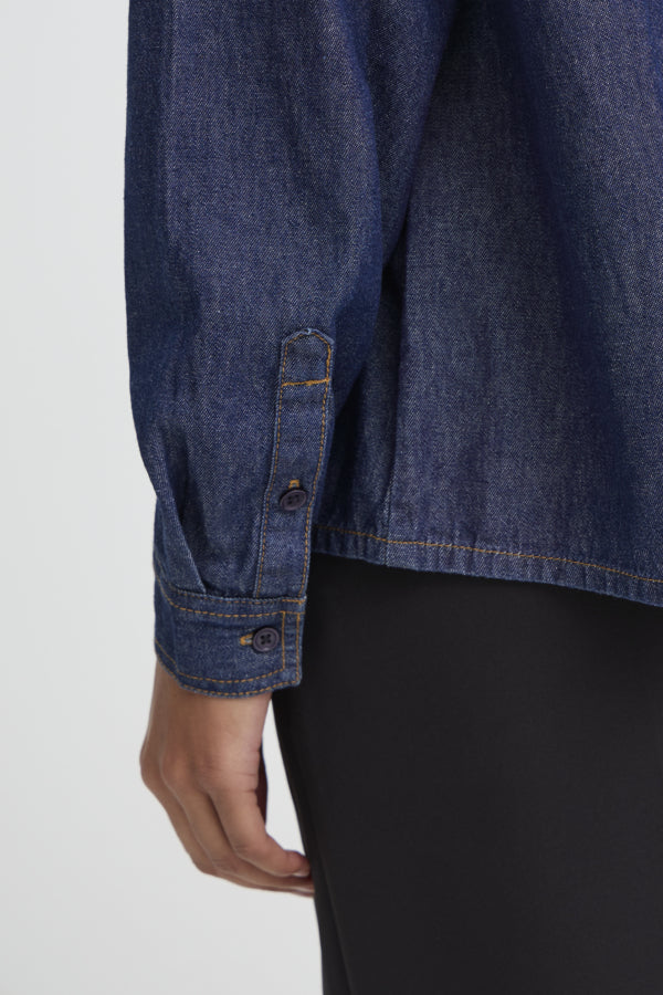 Ichi Dark Denim Archer Shirt