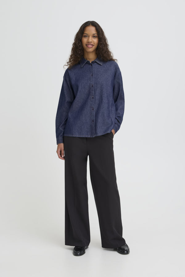 Ichi Dark Denim Archer Shirt