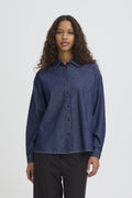 Ichi Dark Denim Archer Shirt