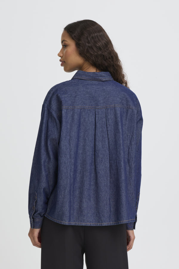 Ichi Dark Denim Archer Shirt