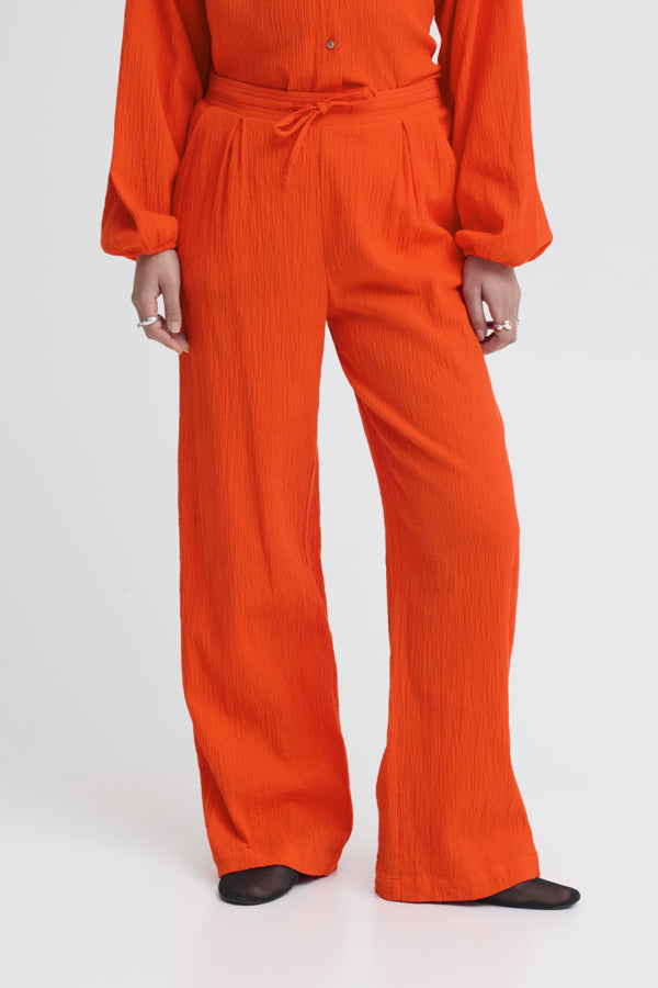 Pantalon Lifana Rouge Feu Ichi