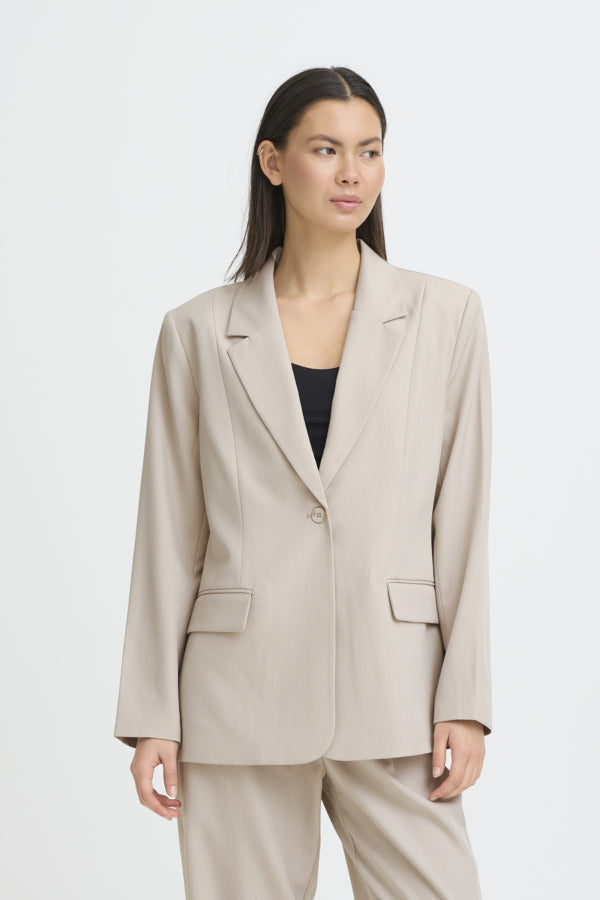 Ichi Fava Long Dove Blazer Mix