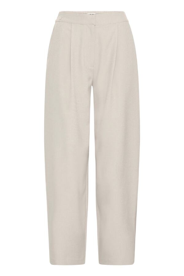 Ichi Fava Barrel Trousers Dove Melange