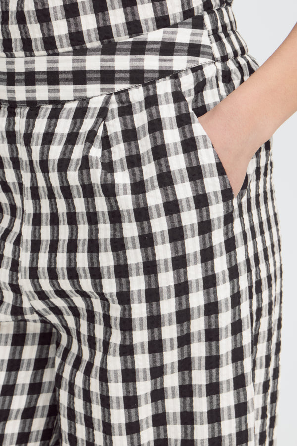 Pantalon Karra Barrel Noir/Blanc ICHI