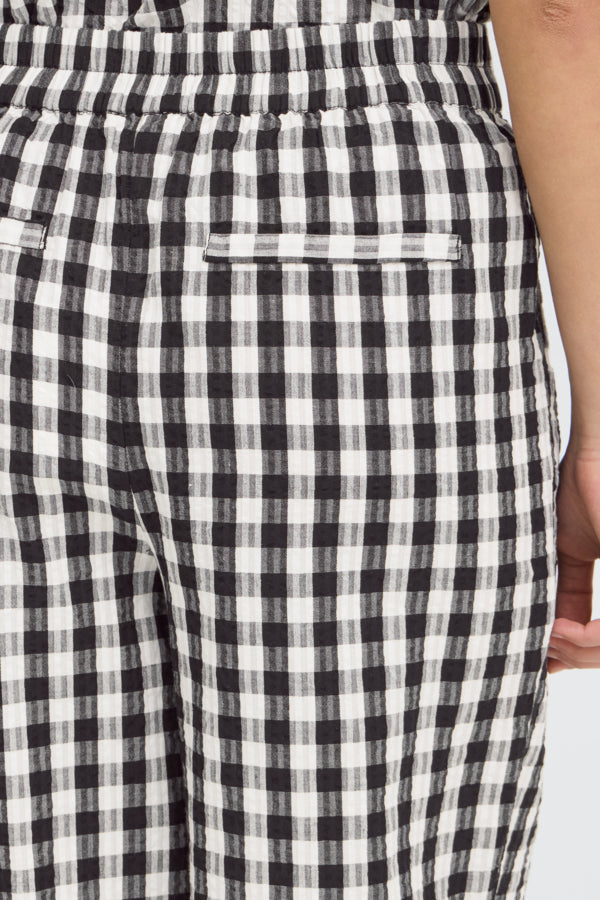 Pantalon Karra Barrel Noir/Blanc ICHI