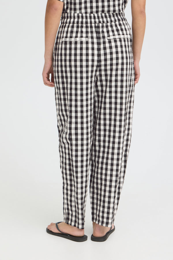 Pantalon Karra Barrel Noir/Blanc ICHI