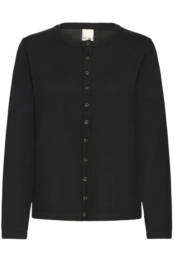 Luls Black O-Neck Cardigan Ichi