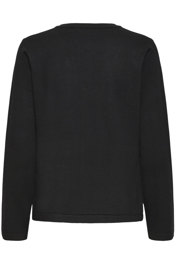 Luls Black O-Neck Cardigan Ichi