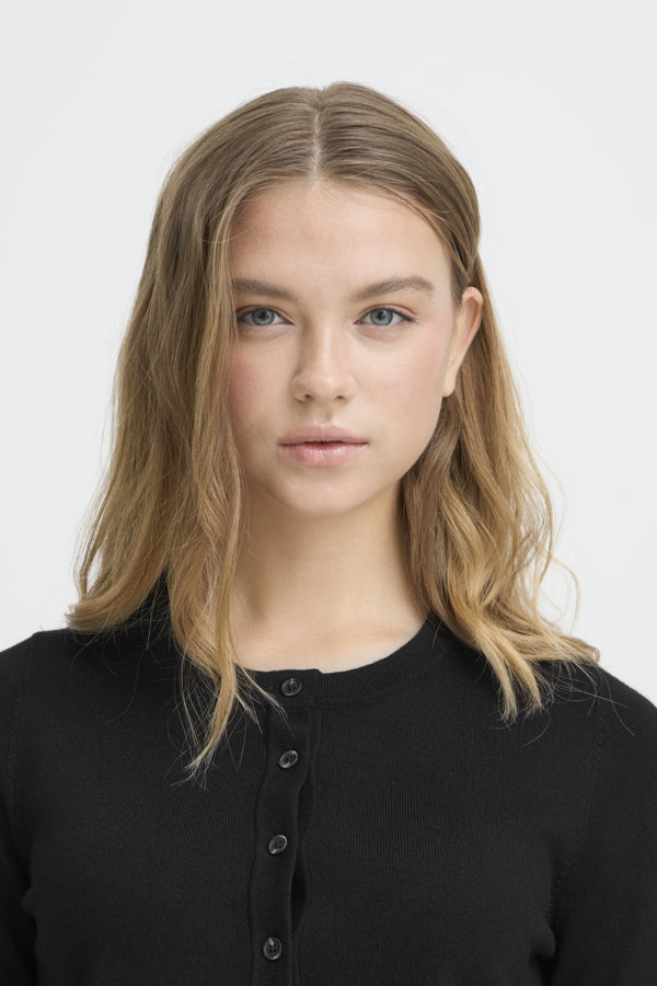 Cardigan Luls O-Neck Noir Ichi