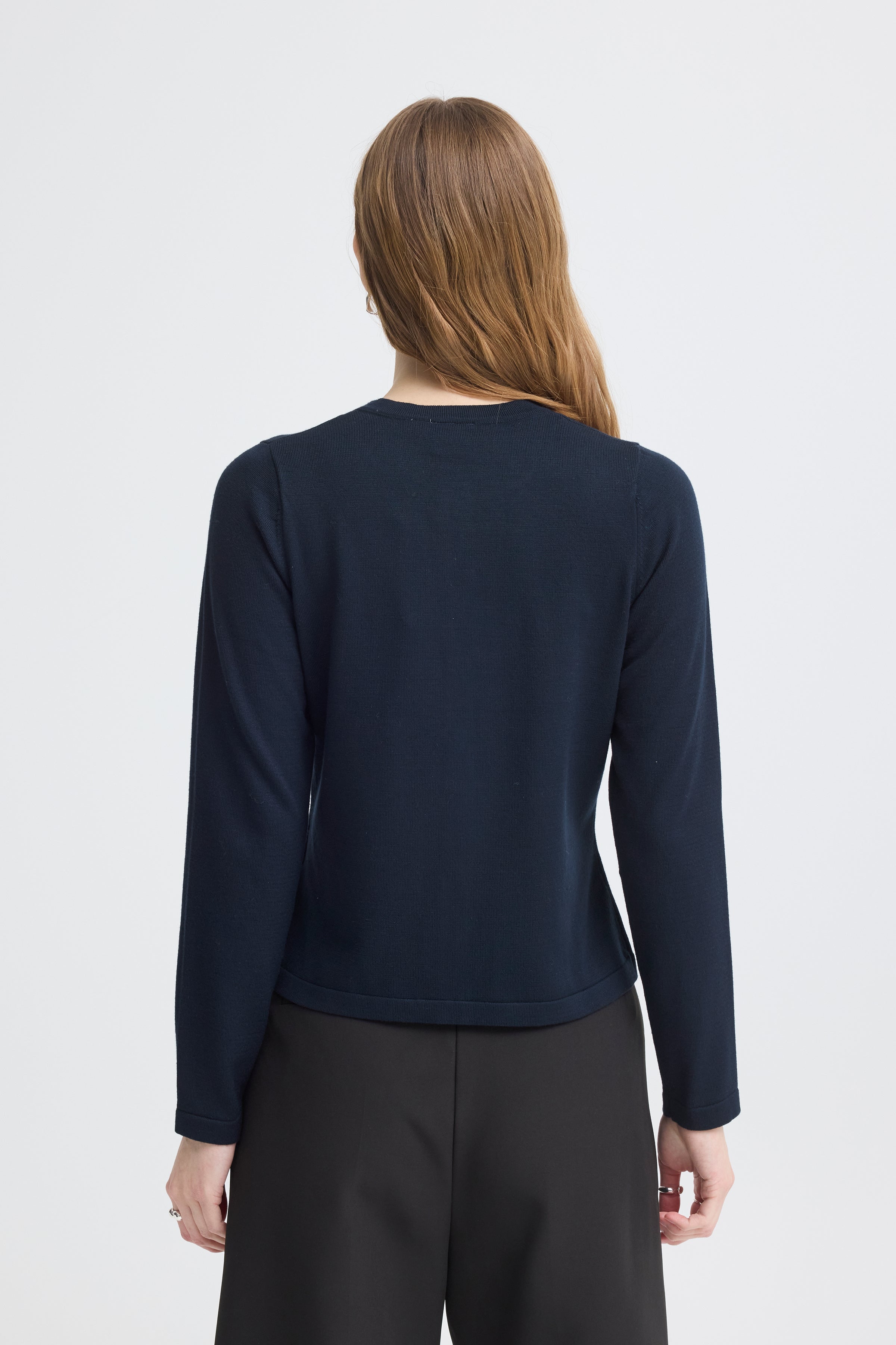 Cardigan Luls O-Neck Bleu Marine Ichi