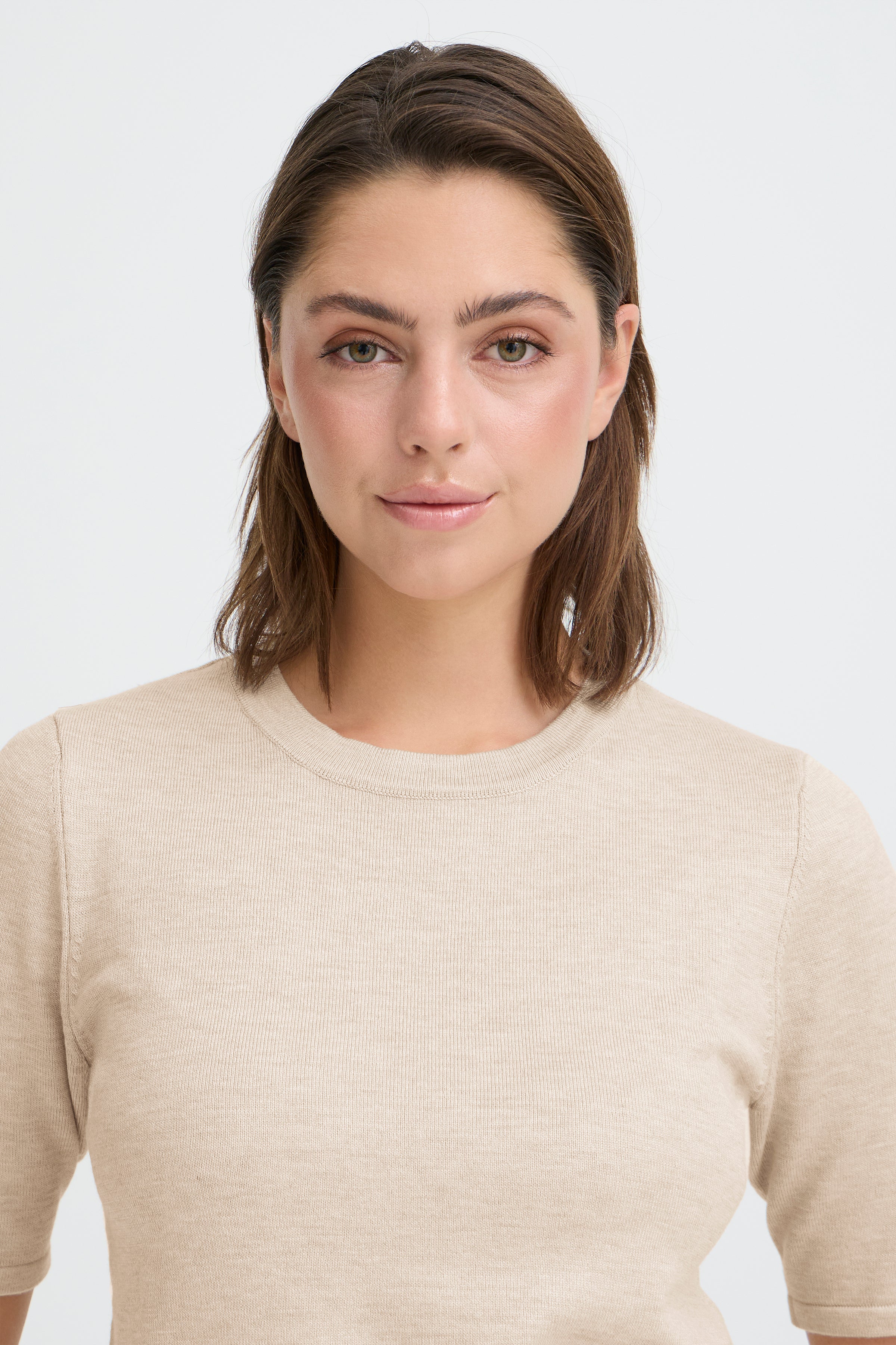 Haut Luls O-Neck Beige Mélange Ichi