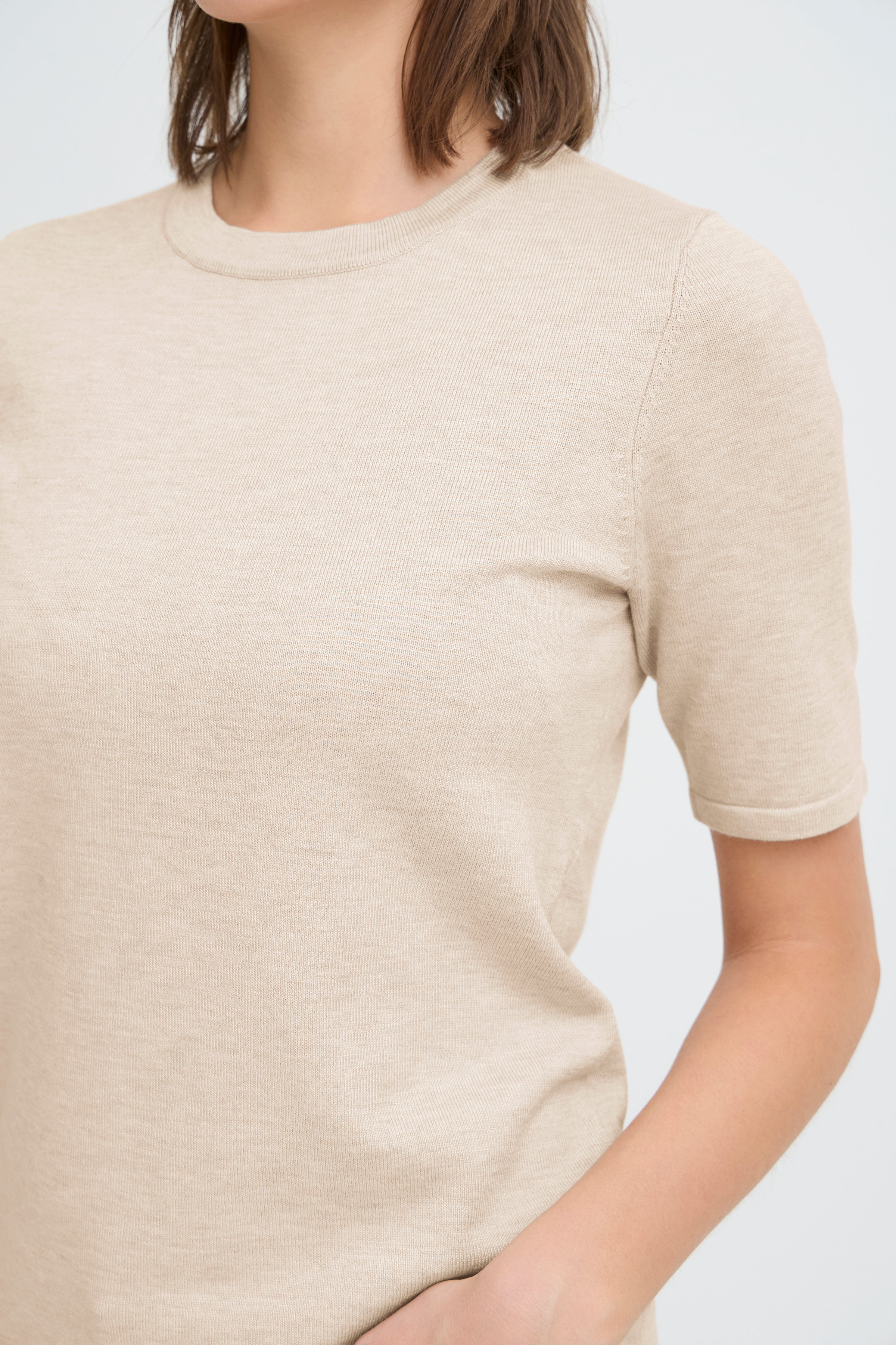 Haut Luls O-Neck Beige Mélange Ichi