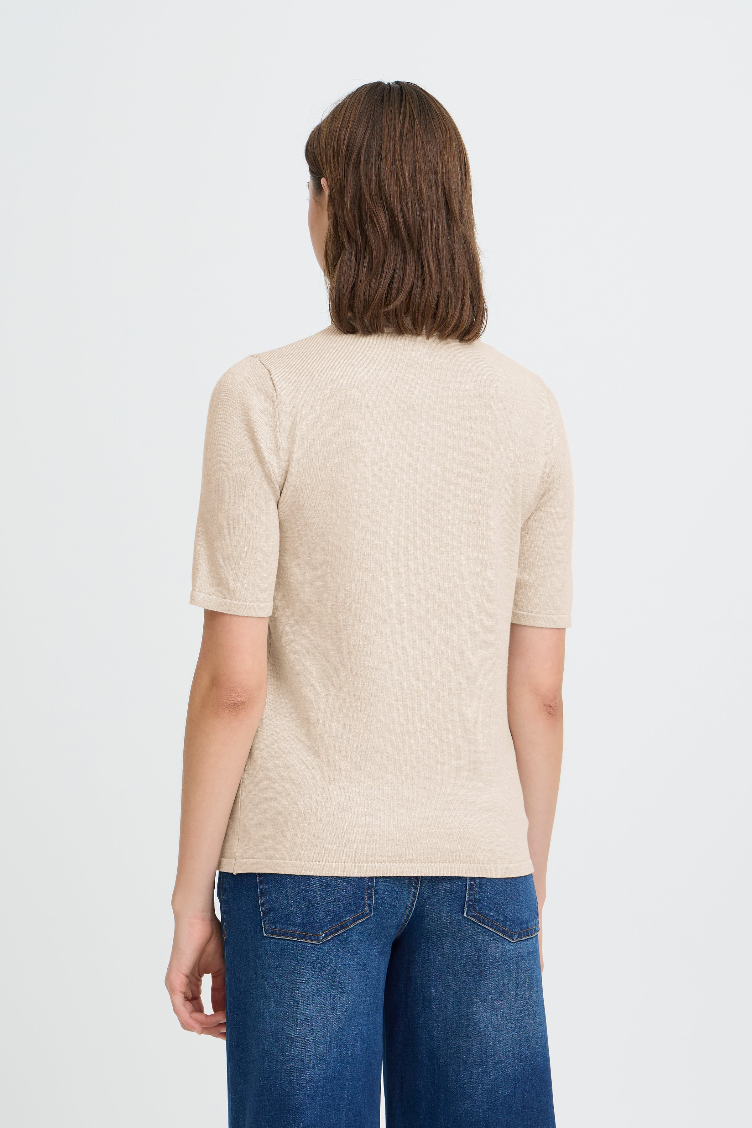 Haut Luls O-Neck Beige Mélange Ichi
