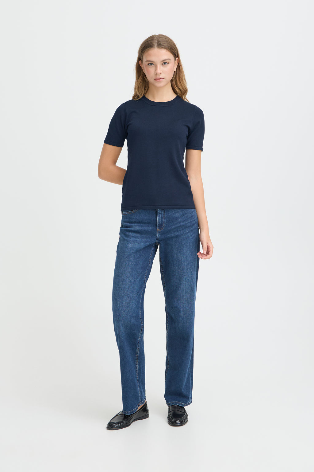 Haut Luls O-Neck Bleu Marine Ichi