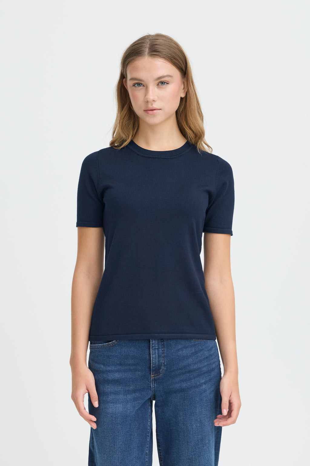 Haut Luls O-Neck Bleu Marine Ichi