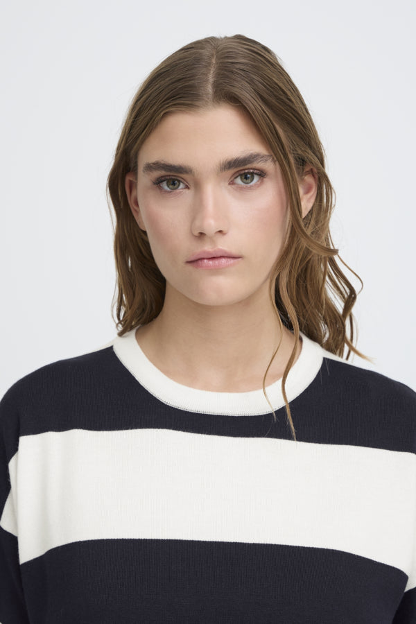 Chandail Luls Loose Marine & Blanc Ichi