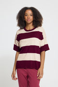 Haut Luls Loose Rayé Fushia Ichi