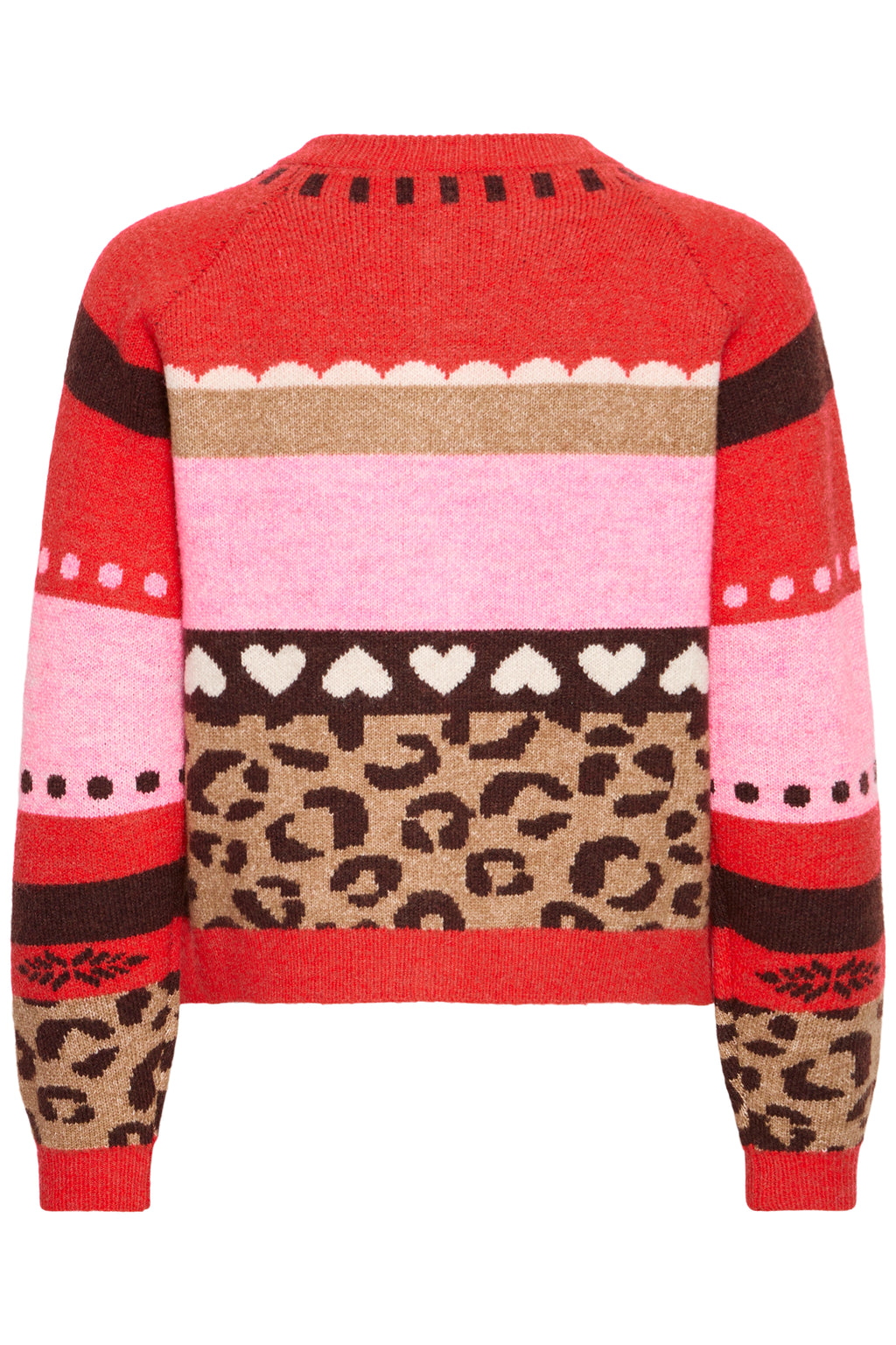 Ichi Livoni Red Multi Cardigan