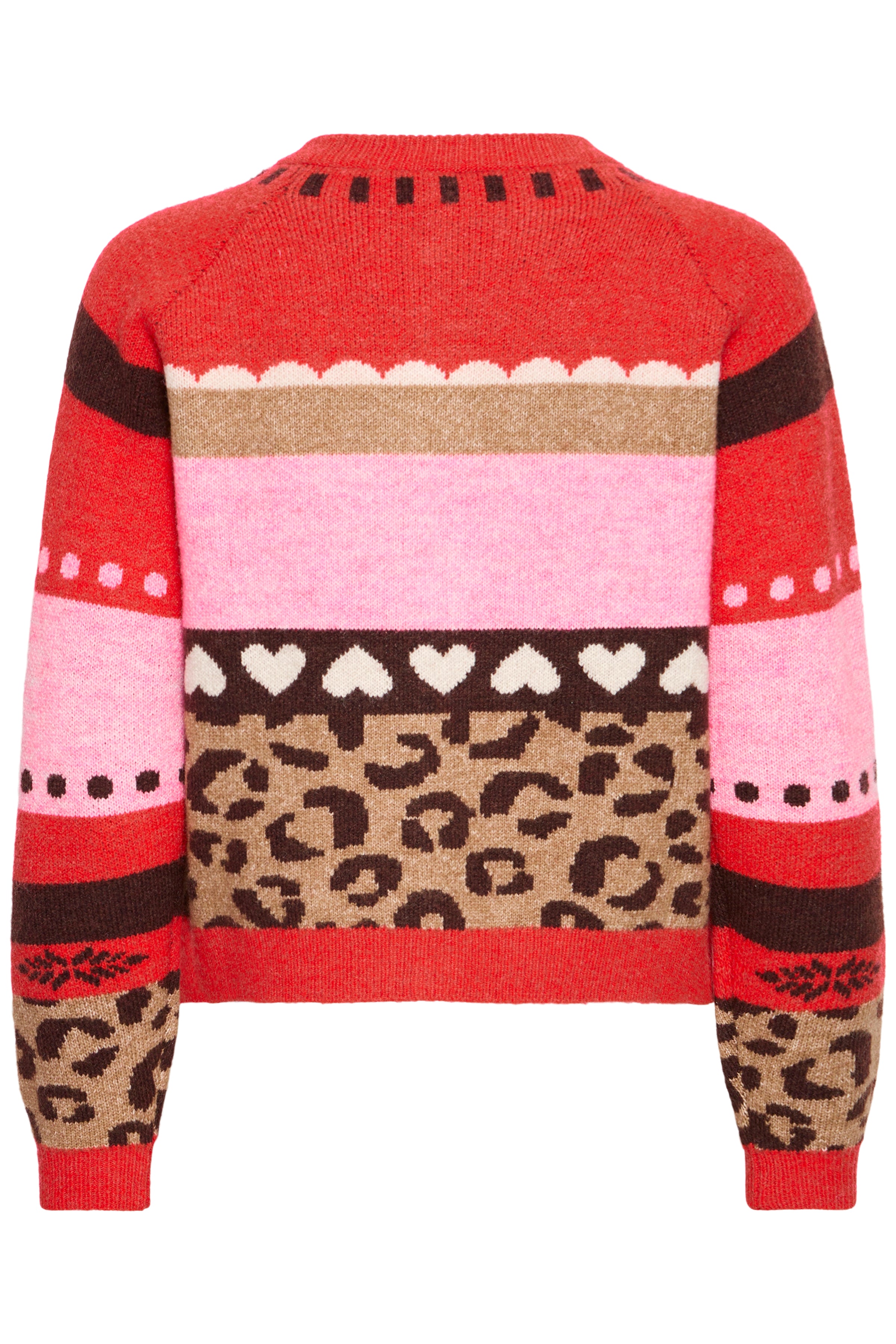 Ichi Livoni Red Multi Cardigan