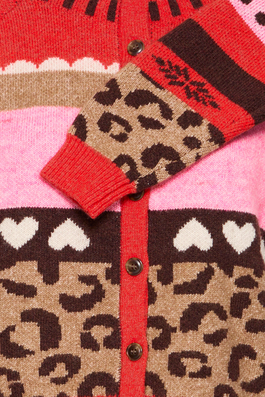 Ichi Livoni Red Multi Cardigan