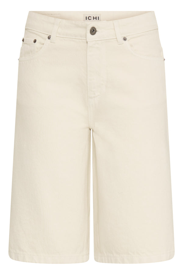 ICHI Cream Denim Kirsten Bermuda Shorts