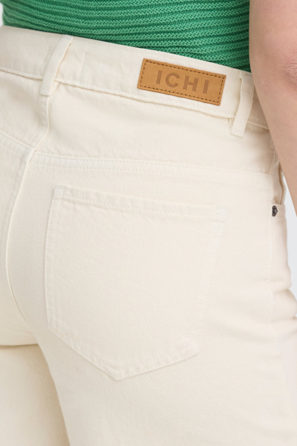 ICHI Cream Denim Kirsten Bermuda Shorts