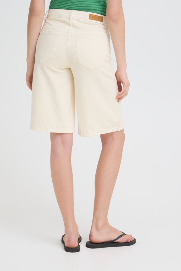 ICHI Cream Denim Kirsten Bermuda Shorts