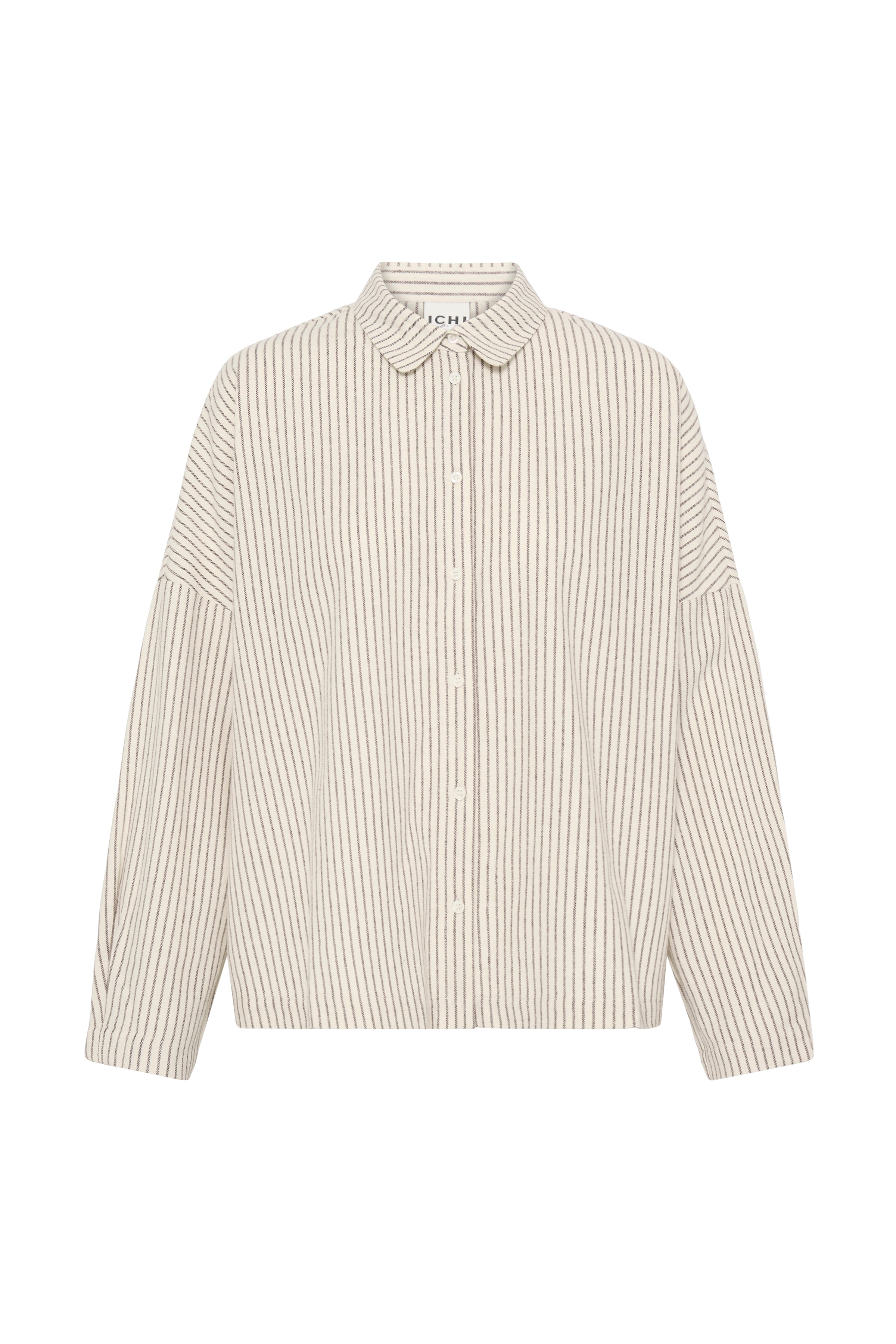 Chemise Tamanna Beige Rayé Brun ICHI