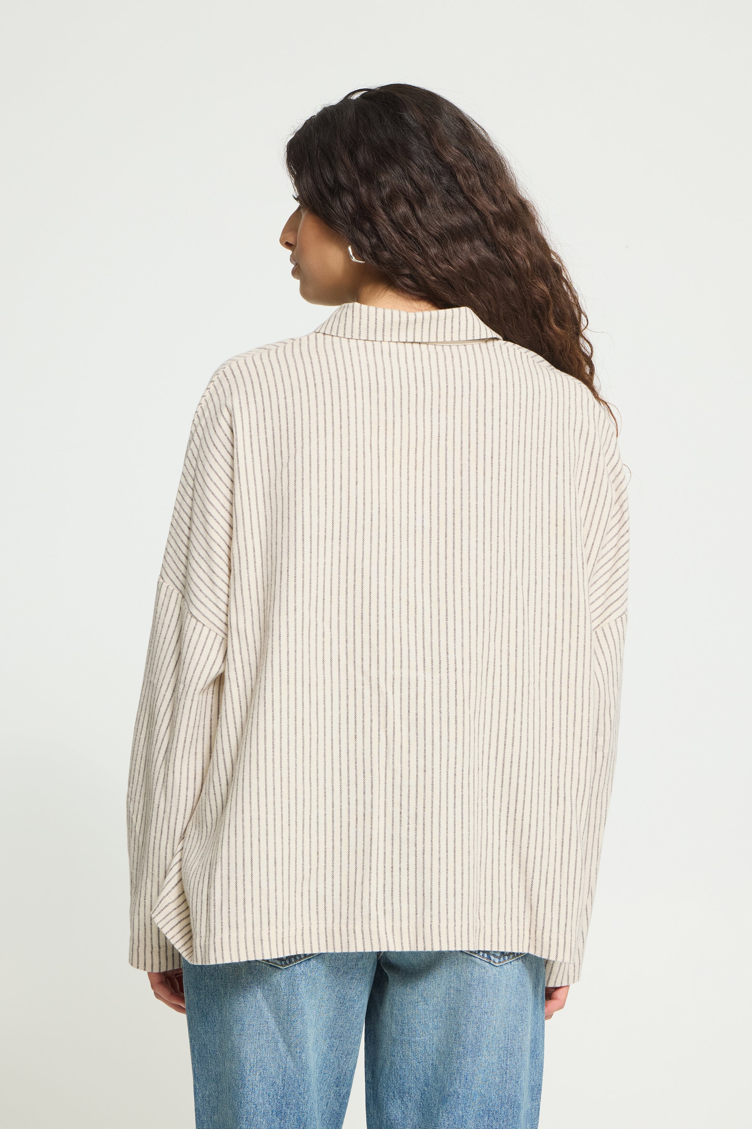 Chemise Tamanna Beige Rayé Brun ICHI