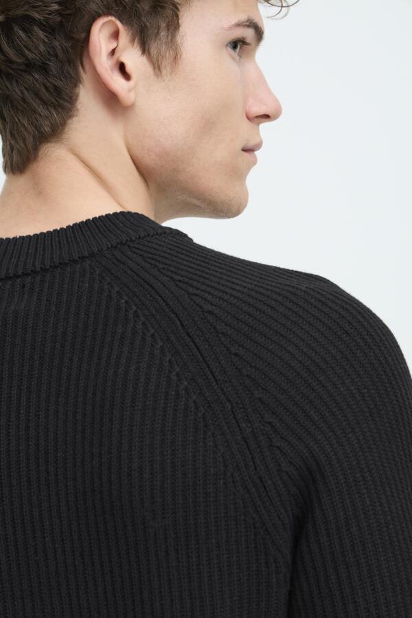 Pull Kristian Raglan Rib Noir Casual Friday