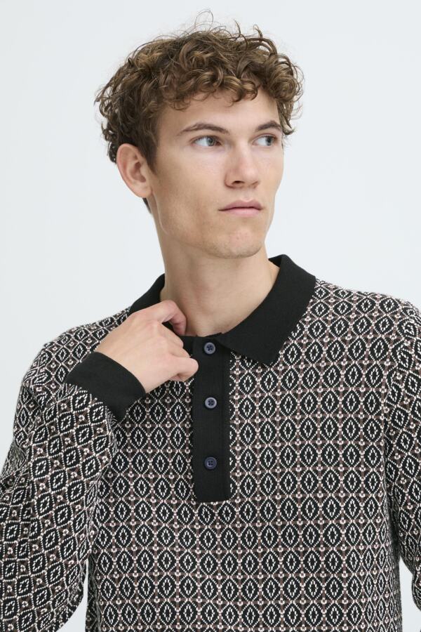 Wik Jaquard Knit Casual Friday Sweater