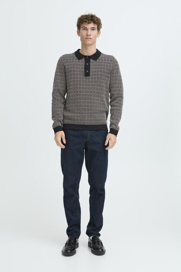 Wik Jaquard Knit Casual Friday Sweater