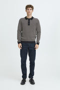 Wik Jaquard Knit Casual Friday Sweater