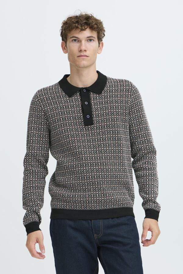 Wik Jaquard Knit Casual Friday Sweater