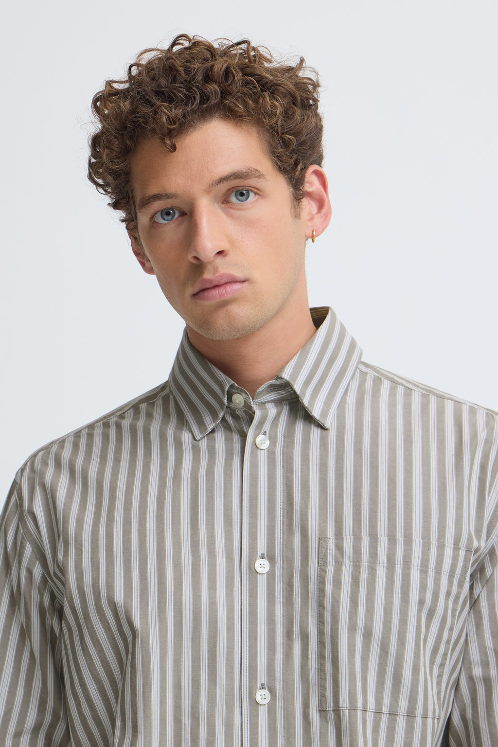 Chemise Berry Dobby Beige & Blanc Casual Friday