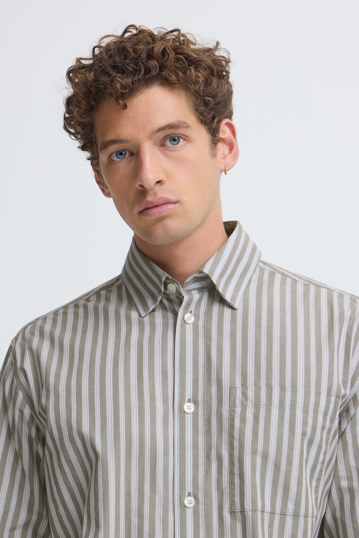 Chemise Berry Dobby Beige & Blanc Casual Friday