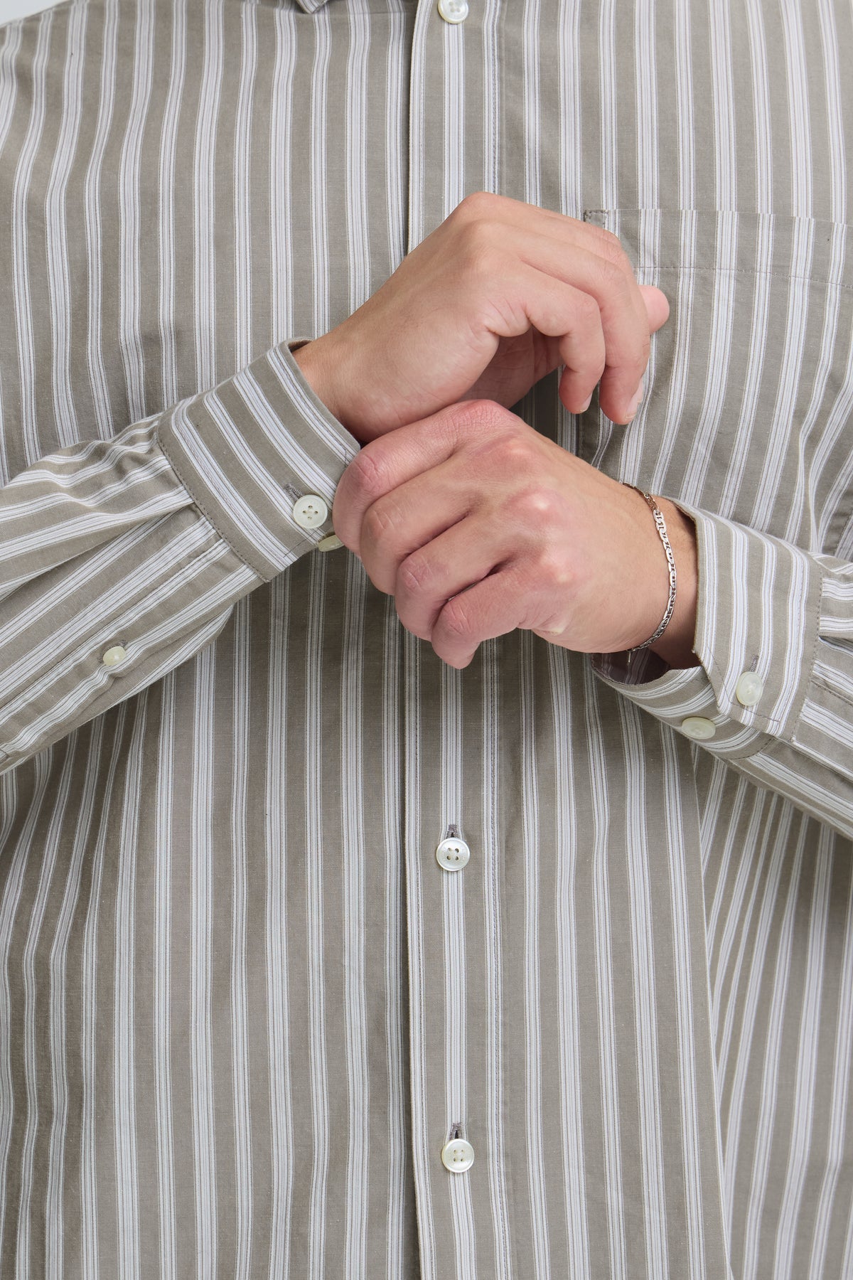 Chemise Berry Dobby Beige & Blanc Casual Friday