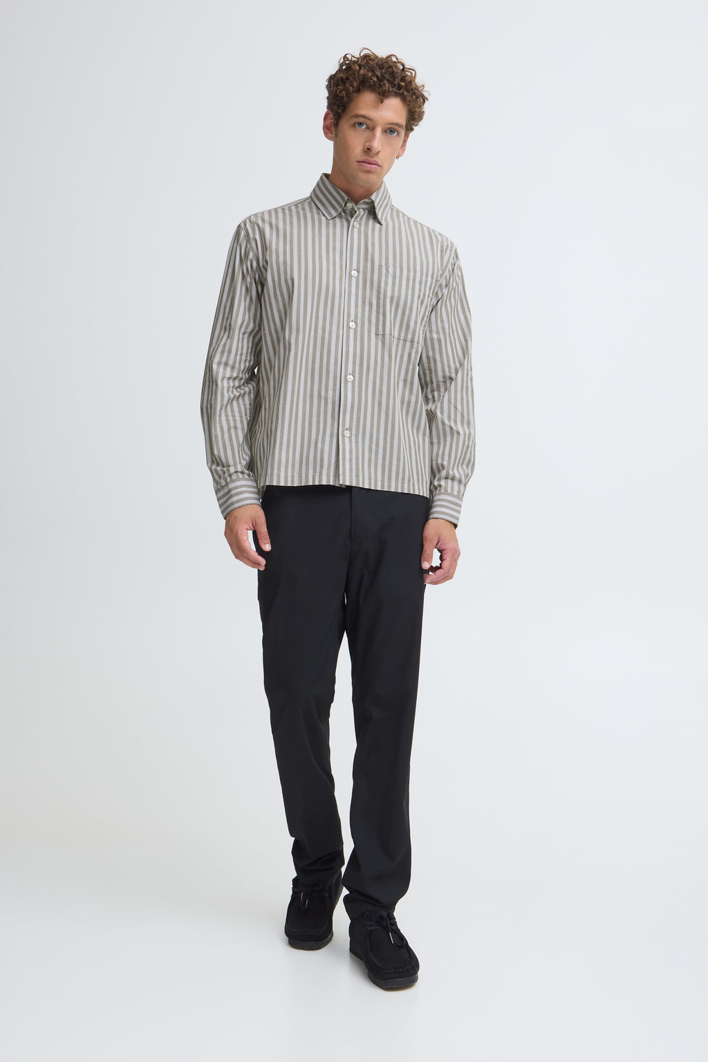Chemise Berry Dobby Beige & Blanc Casual Friday