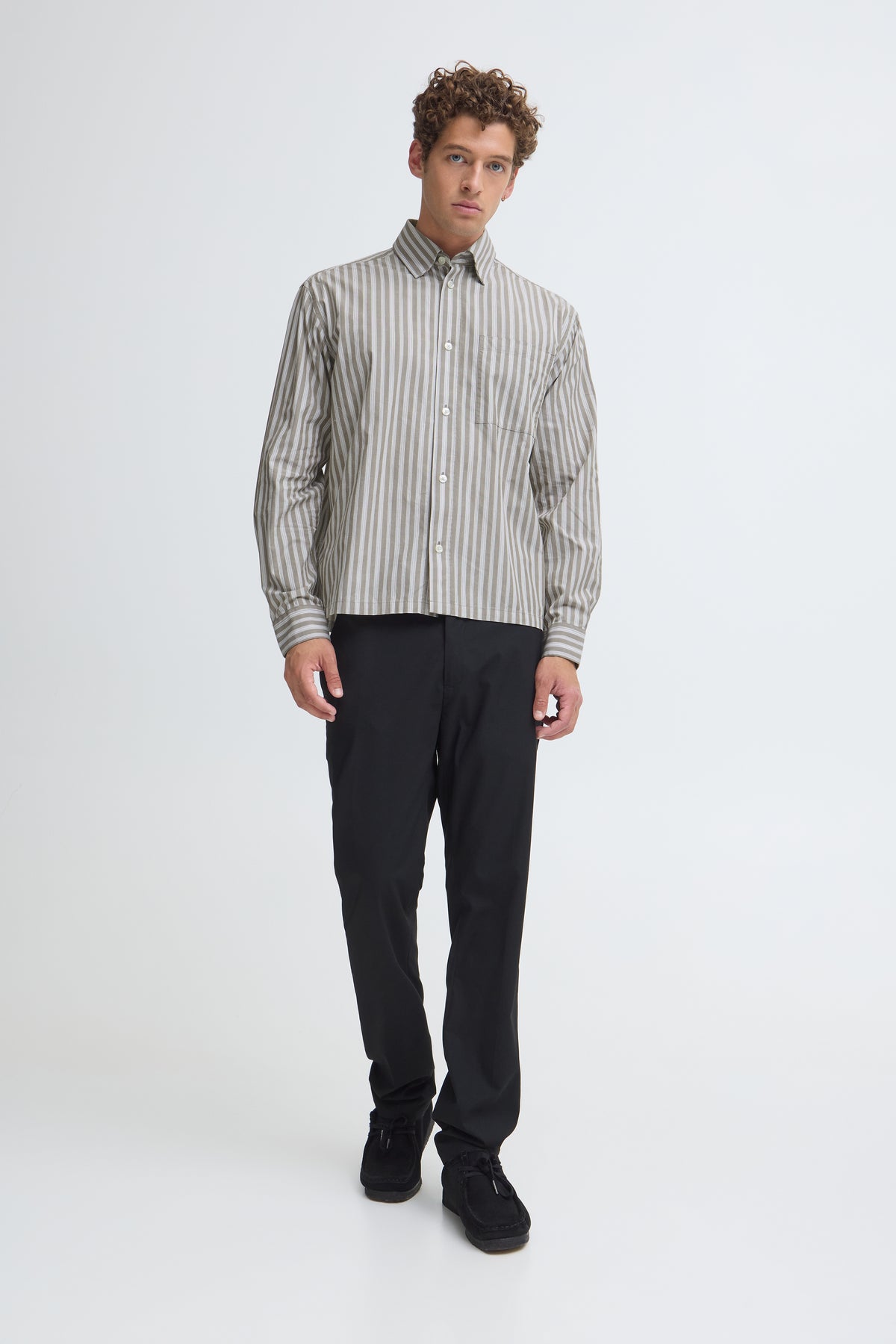 Chemise Berry Dobby Beige & Blanc Casual Friday
