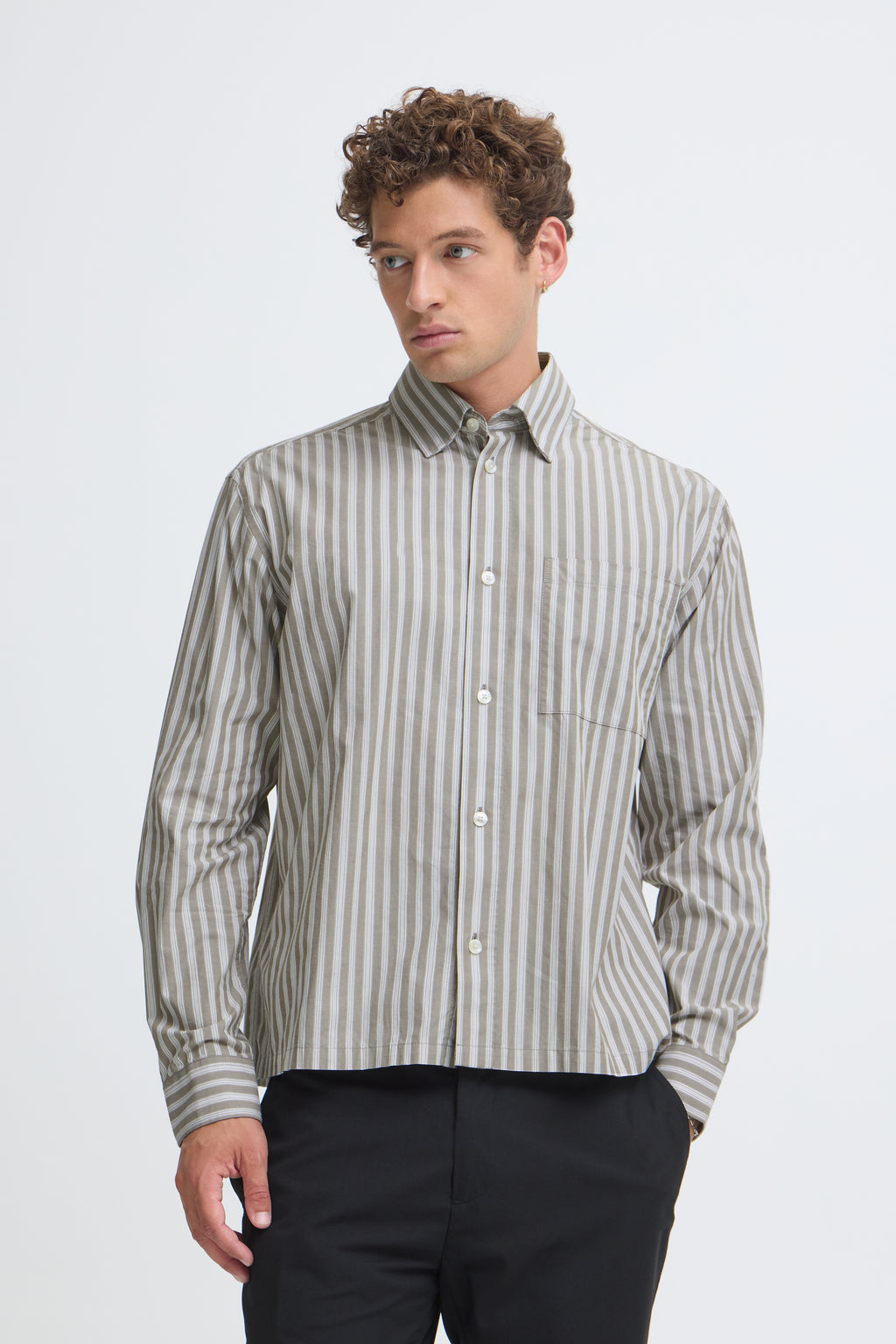 Chemise Berry Dobby Beige & Blanc Casual Friday