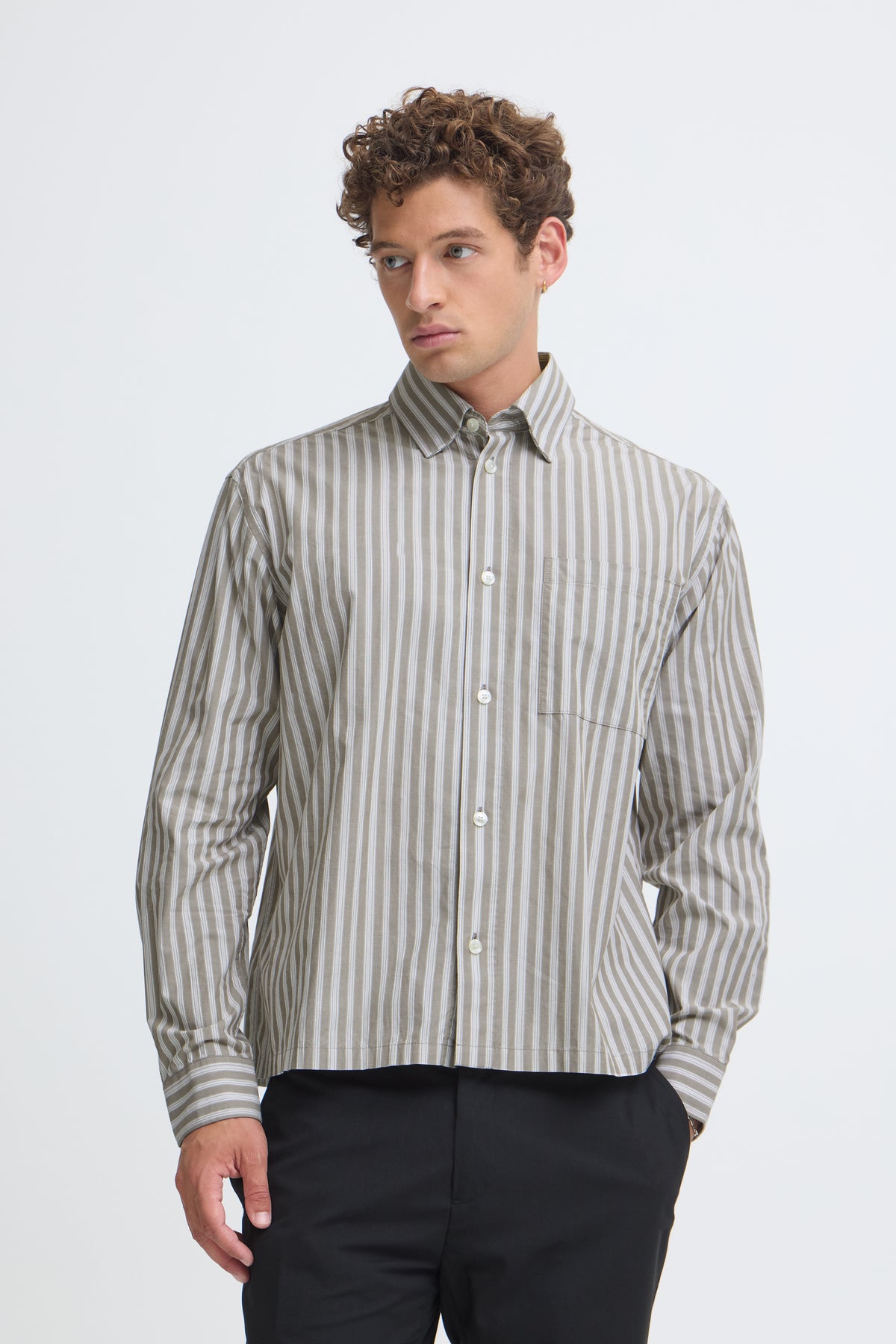 Chemise Berry Dobby Beige & Blanc Casual Friday