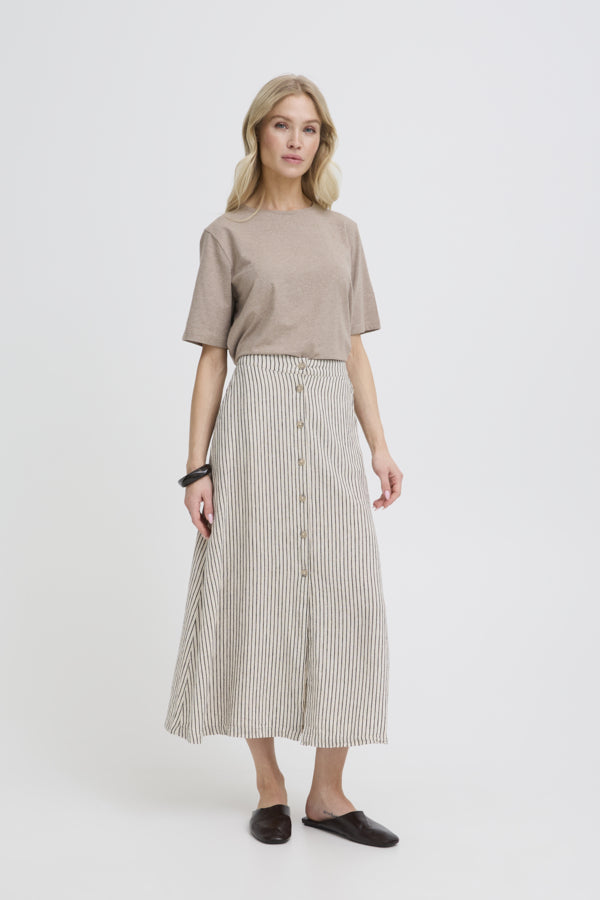 Falakka Long Striped Beige Skirt B.Young