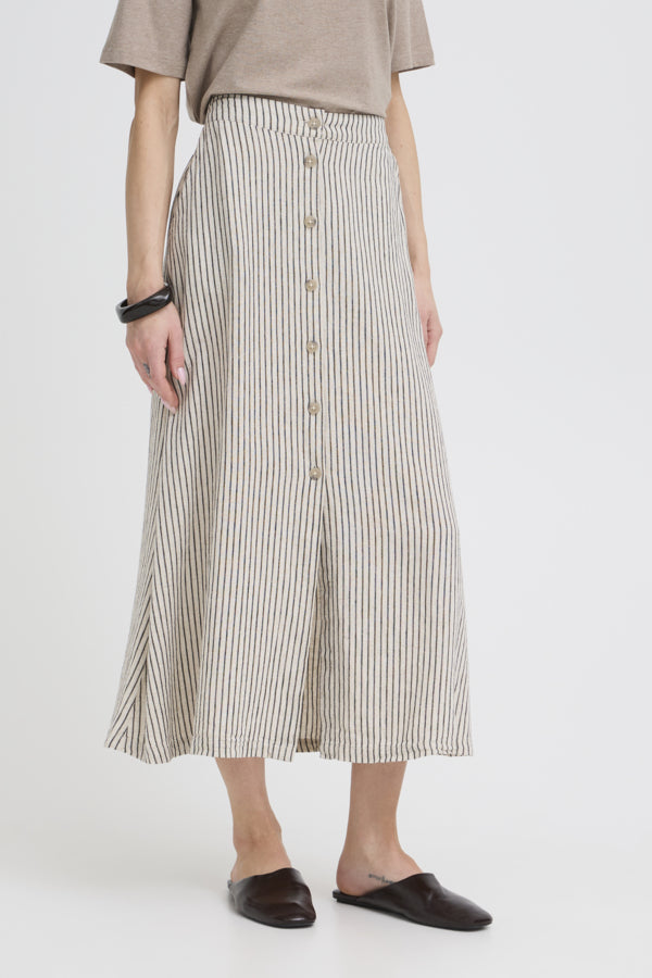 Falakka Long Striped Beige Skirt B.Young